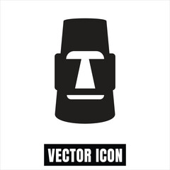Moai Statue Icon Vector Illustration Flat Design, Easter Island Head Symbol