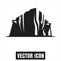 Abstract Mountain Peak Silhouette Vector Illustration, Bold Geometric Graphic Design