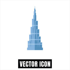 Modern Skyscraper Vector Illustration Flat Design Icon, Tall City Building