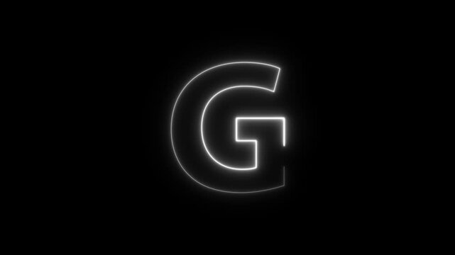 Animated neon letter G, colorful trendy glowing loop neon alphabet letter G, 4K fire G alphabet on black background, 
Glowing blue neon letter g illuminated against a stark black background
