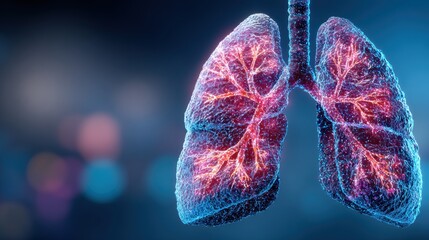 Abstract Lungs with red human bronchial tree structure. Lungs anatomy,left and right bronchus, bronchioles,Medicine cure tuberculosis, pneumonia, asthma. Abstract health care medical concept.