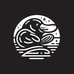 Abstract brain and skull vector illustration featuring a tribal dragon silhouette and black pattern ornament design for a wild nature logo