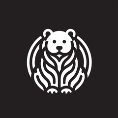 A cute baby panda bear character head design in a vector illustration style featuring a fun cartoon toy teddy art icon for wildlife and nature lovers on a white background