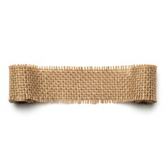Burlap Fabric Roll on White Background.