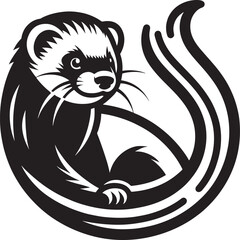 Minimalist tribal tattoo design featuring a black cat vector illustration and a wild animal head silhouette symbol in a stylized cartoon logo art style