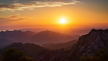 Sunset Over The Mountains Background