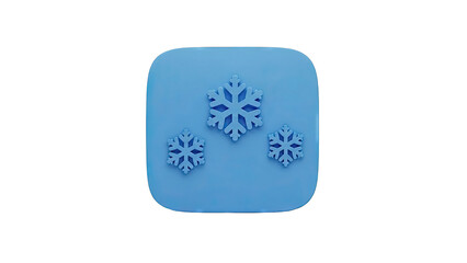Blue square with snowflake motifs