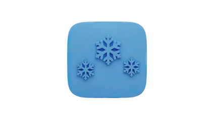 Blue square with snowflake motifs