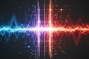 Vibrant sound wave visualization with dynamic light effects