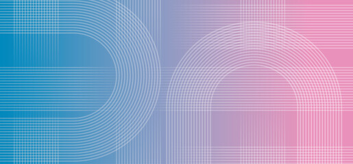 線と曲線で作られた青からピンクのグラデーションアブストラクト背景素材