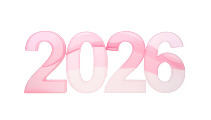 Pink transparent 2026 number design on black background