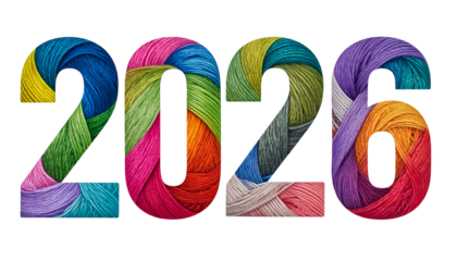 Colorful strands woven into "2020" against black