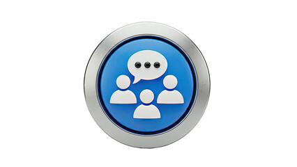 Group Chat Icon with People and Speech Bubble