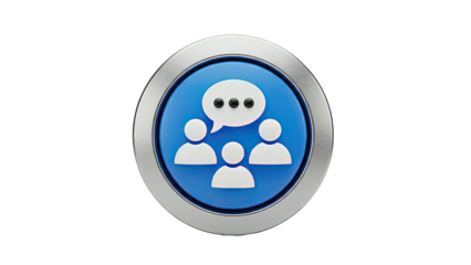 Group Chat Icon with People and Speech Bubble