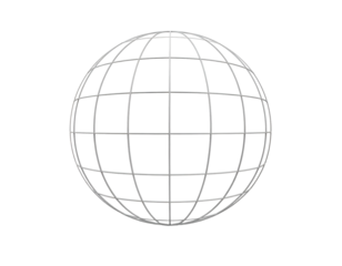 A 3D metallic wireframe globe on a black background, centered