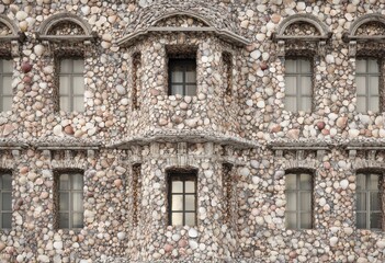 Facade of a building constructed from seashells