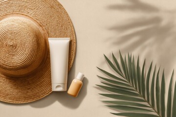 Beige summer accessories