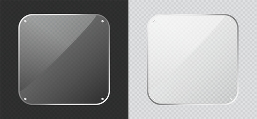 Transparent Glass Frame and Glossy Glass Overlay Effect with Clear, Frosted and Glass morphism Style for Modern UI, Web and Background Design