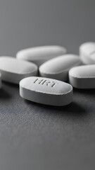 Macro view of hormone replacement pills showing women&rsquo;s HRT medication for menopause wellness, Women's Menopausal Hormone Therapy & Wellness