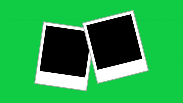 Two Empty Blank Polaroid Picture Frames Template Transparent Fly In Animation