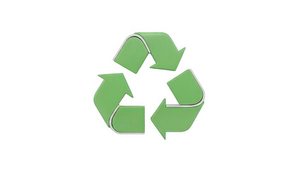 Obraz premium Green recycling symbol with silver trim