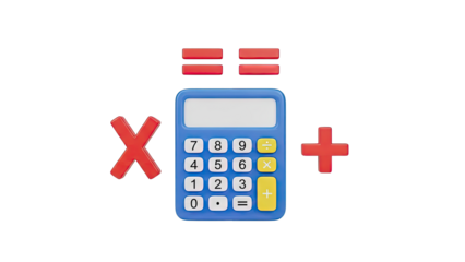 Calculator with mathematical symbols