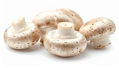 Fresh and Earthy - A Close-Up of Creamy White Mushrooms.