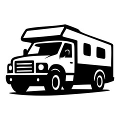 Fototapeta premium Camper Van Motorhome Recreational Vehicle Illustration.