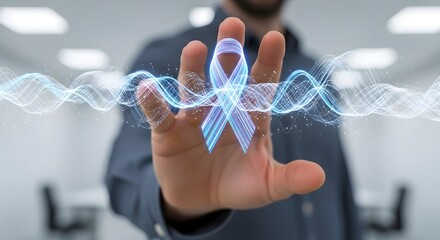 Ribbon with data wave