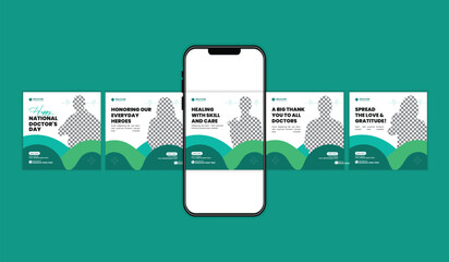 National Doctor&rsquo;s Day Instagram Carousel Banner for Healthcare Appreciation