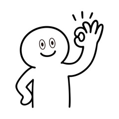 OKをする棒人間
