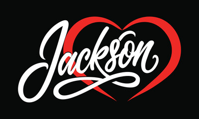 A stylized heart with the name Jackson in elegant cursive script