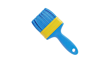 Blue and yellow paint brush