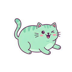 Obraz premium Kawaii Cat Sticker Pack Vector