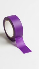 Purple Adhesive Tape on White Background.
