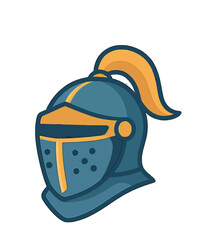 Medieval Knight Helmet Illustration.