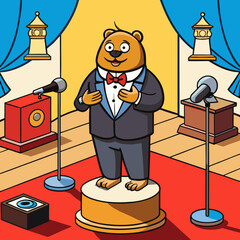 illustration of a man with a microphone