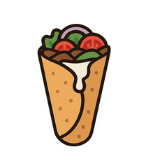 Illustration of Shawarma Wrap.