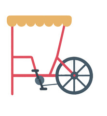 Red Rickshaw Vehicle Illustration.