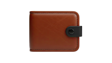 Brown Leather Bifold Wallet with Black Clasp