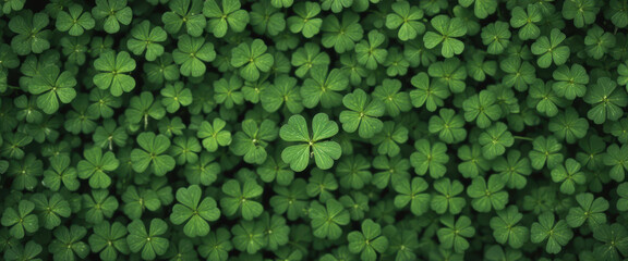 Clover leaf background green nature pattern foliage luck shamrock plant Lush clover leaf background with green nature pattern foliage luck