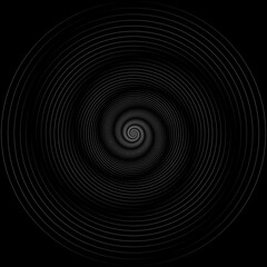 Fototapeta premium Abstract glowing spiral vortex background with dark texture. Futuristic swirl pattern representing motion, energy, hypnosis, galaxy, and digital art concept. Suitable for technology, science.