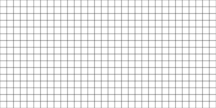 Minimalist black and white square grid pattern. Clean line art background for technical, architectural, or math design.