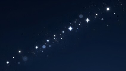 Constellation of bright stars shines against the night sky in stock illustration