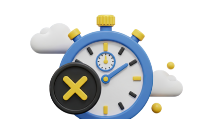 3D Stopwatch with Cancel Icon