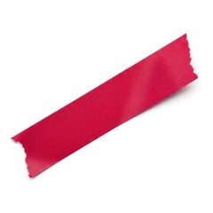 Torn Red Ribbon Strip Isolated.