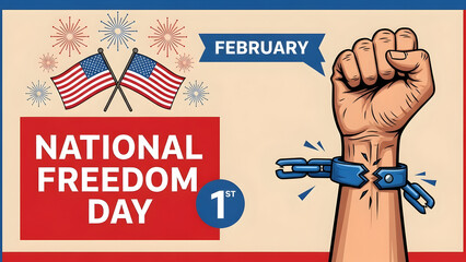 National freedom day isolated february 1st usa