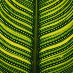 Vibrant Green Leaf with Yellow Highlights.