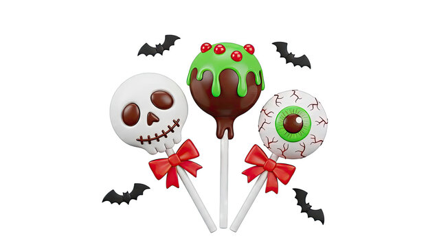 Halloween Cake Pops: Skull, Eyeball, and Green Drip