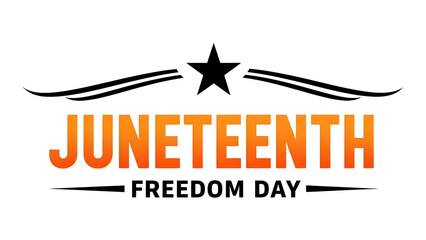 Juneteenth national freedom day isolated on transparent background